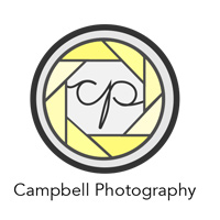 Four logo options for Campbell Photography.
